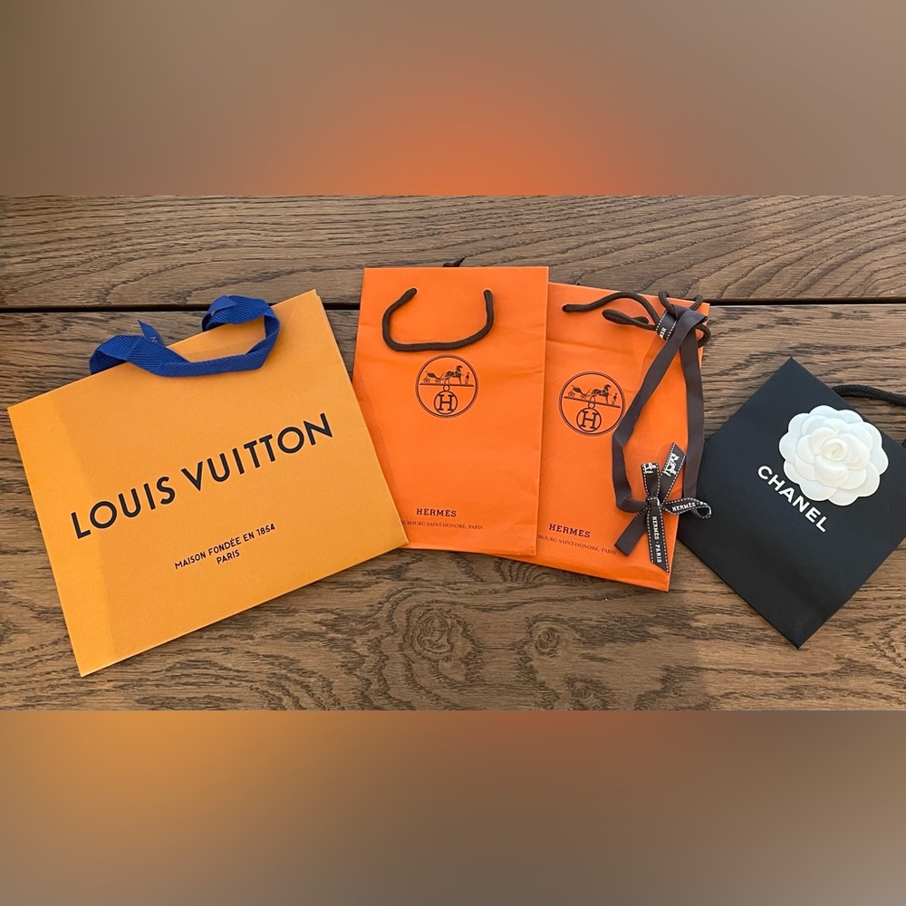 Four authentic paper bags